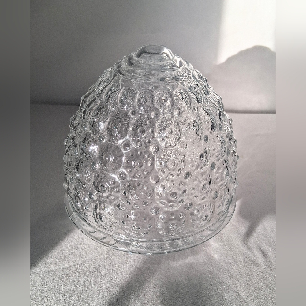Vintage/Antique Clear Glass Acorn Shape, Flower Design Ceiling/Wall Mount Shade